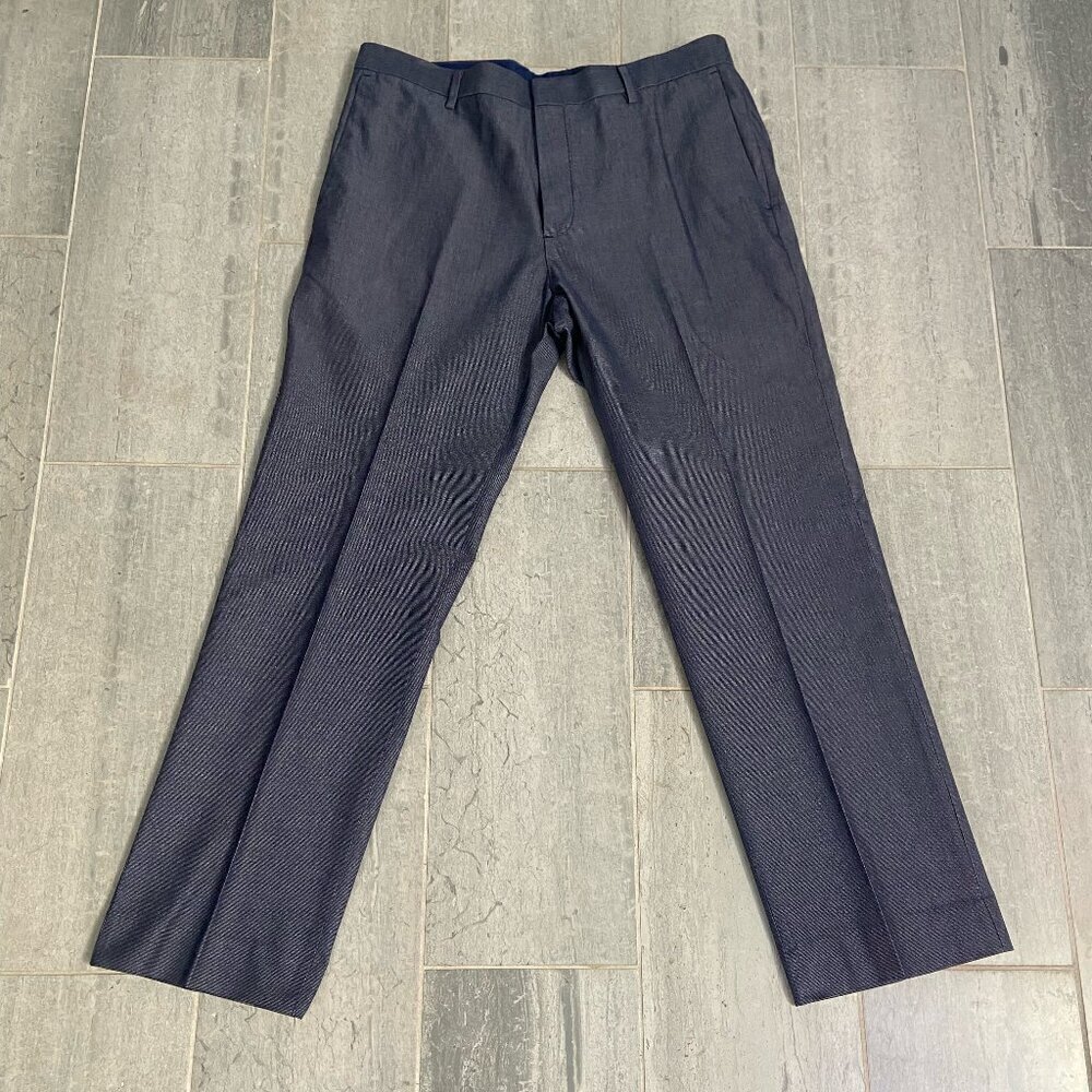 Banana Republic Non-Iron Tailored Slim Fit Cotton Pants Chinos Khakis Blue 35X32